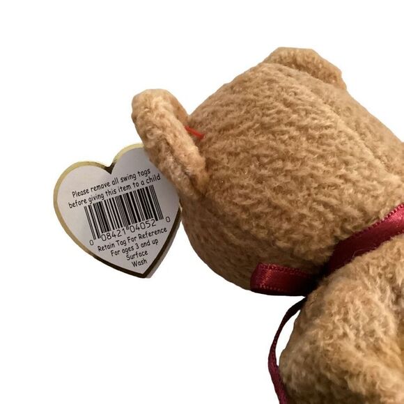 1993 1996 Retired Curly The Teddy Bear Ty Beanie Baby Plush Collectible Vintage - Picture 5 of 12